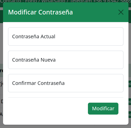 Imagen con las opciones de perfil y cerrar sesión